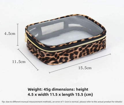 Trousse Maquillage Léopard Transparent Clair