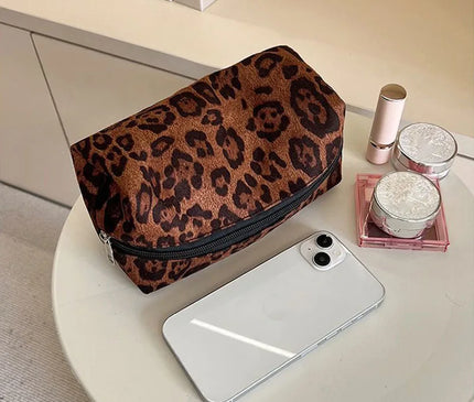 Trousse Maquillage Léopard Brun Velouté