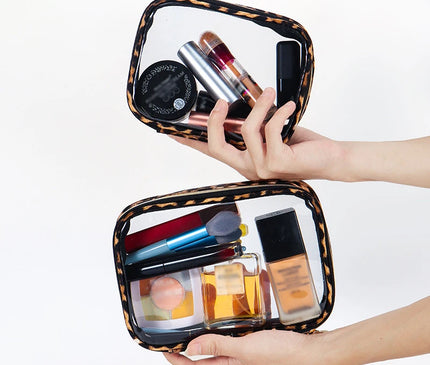 Trousse Maquillage Léopard Transparent Clair