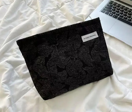 Trousse Maquillage Fleurie Dentelle en Coton