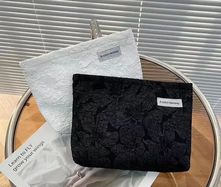 Trousse Maquillage Fleurie Dentelle en Coton