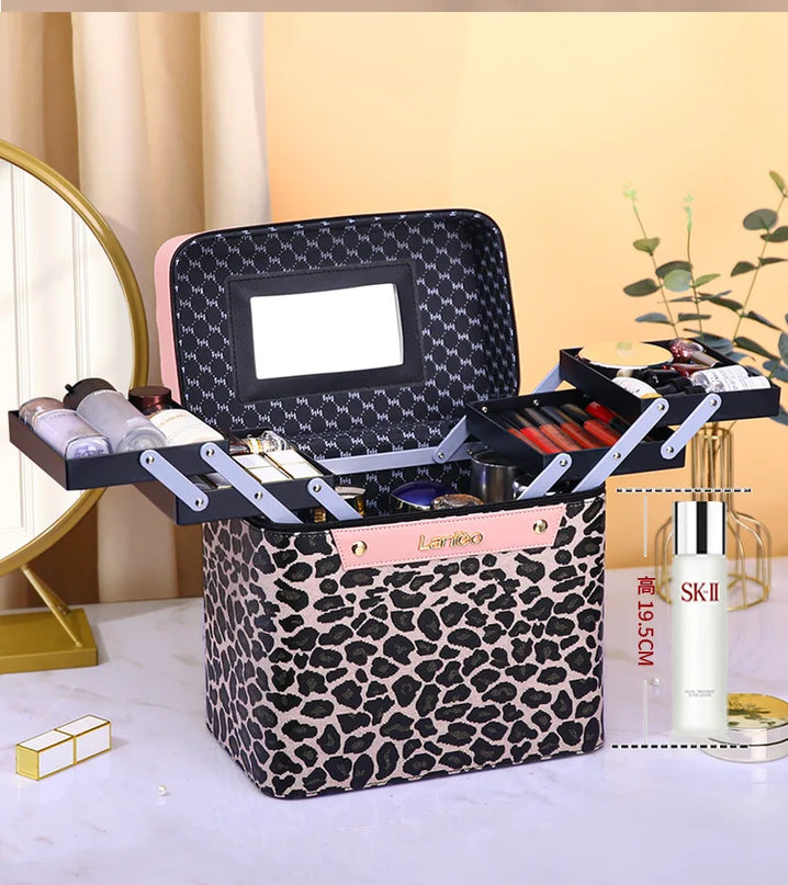 Vanity Maquillage Léopard Savane Rose