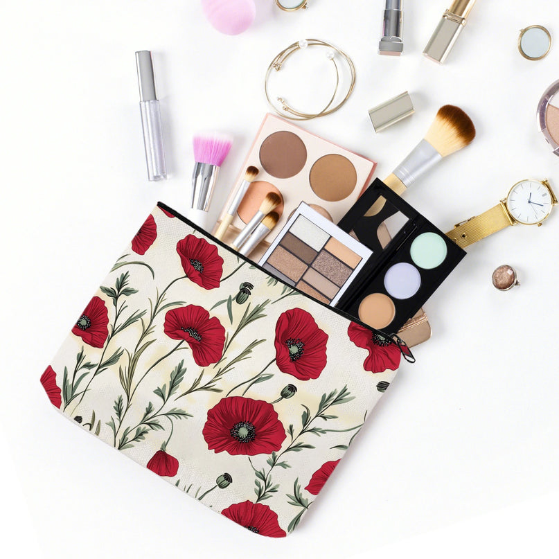 Trousse Maquillage Fleurie Coquelicot Passion