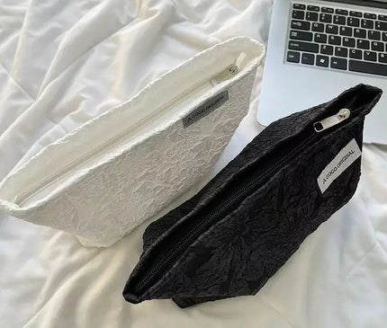 Trousse Maquillage Fleurie Dentelle en Coton