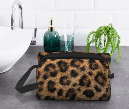 Trousse Maquillage Léopard Brun Classique