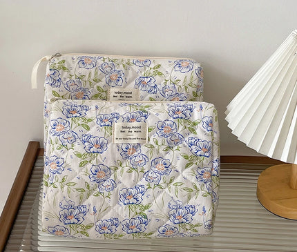 Trousse Maquillage Fleurie Bleu Ciel