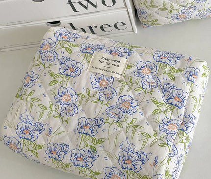 Trousse Maquillage Fleurie Bleu Ciel