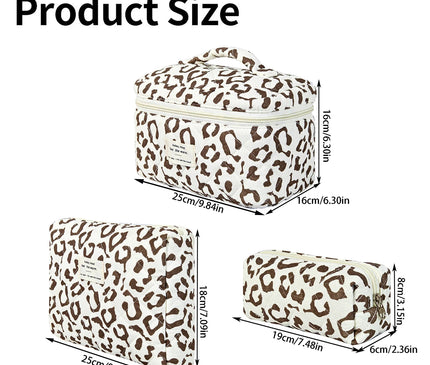 Kit de 3 Trousses Maquillage Léopard Jardin de Savane