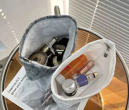 Trousse Maquillage Fleurie Dentelle en Coton