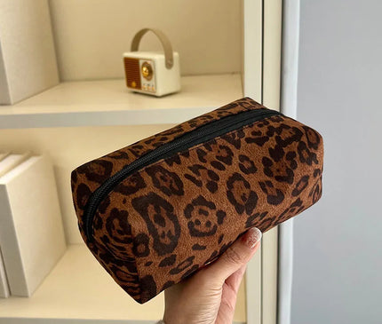 Trousse Maquillage Léopard Brun Velouté