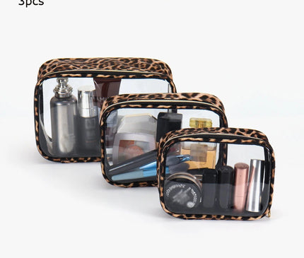 Trousse Maquillage Léopard Transparent Clair
