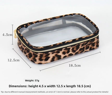 Trousse Maquillage Léopard Transparent Clair