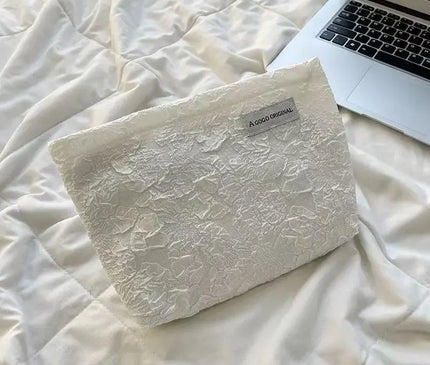 Trousse Maquillage Fleurie Dentelle en Coton