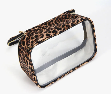 Trousse Maquillage Léopard Transparent Clair