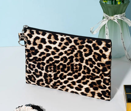 Trousse Maquillage Léopard Brun Élégant