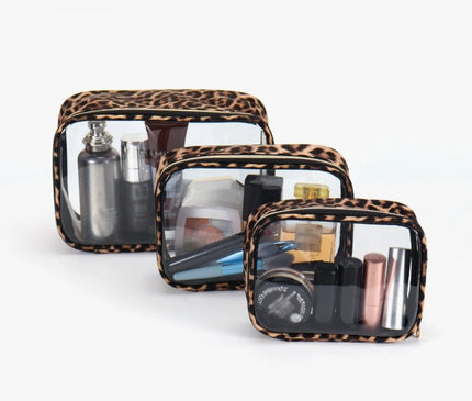 Trousse Maquillage Léopard Transparent Clair