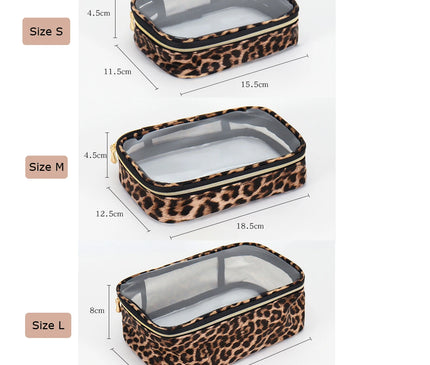 Trousse Maquillage Léopard Transparent Clair
