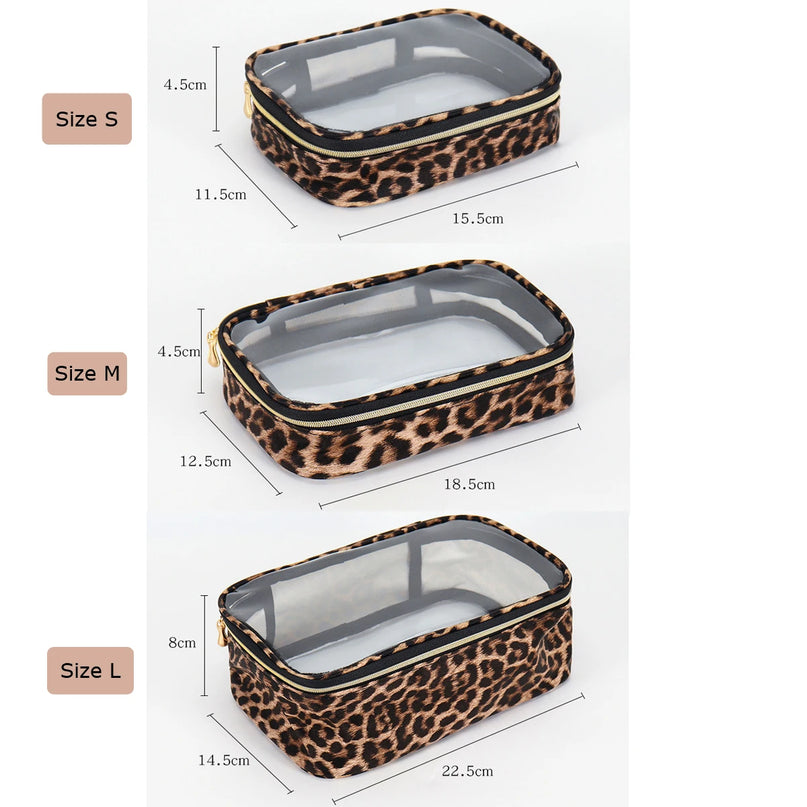 Trousse Maquillage Léopard Transparent Clair