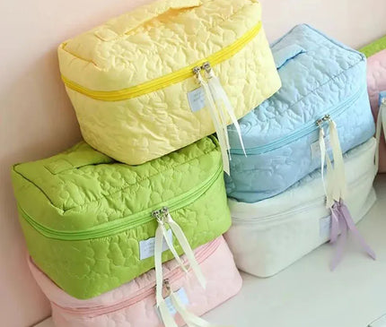 Trousse Maquillage Fleurie Matelassé