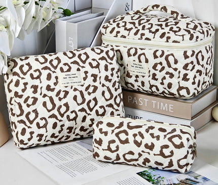 Kit de 3 Trousses Maquillage Léopard Jardin de Savane