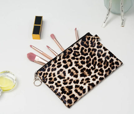 Trousse Maquillage Léopard Brun Élégant