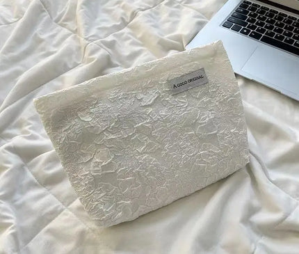 Trousse Maquillage Fleurie Dentelle en Coton