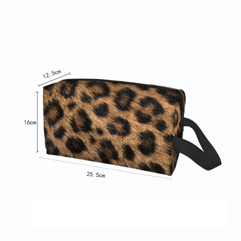 Trousse Maquillage Léopard Brun Classique