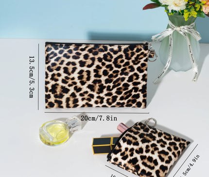 Trousse Maquillage Léopard Brun Élégant