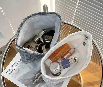 Trousse Maquillage Fleurie Dentelle en Coton