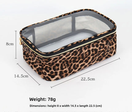 Trousse Maquillage Léopard Transparent Clair