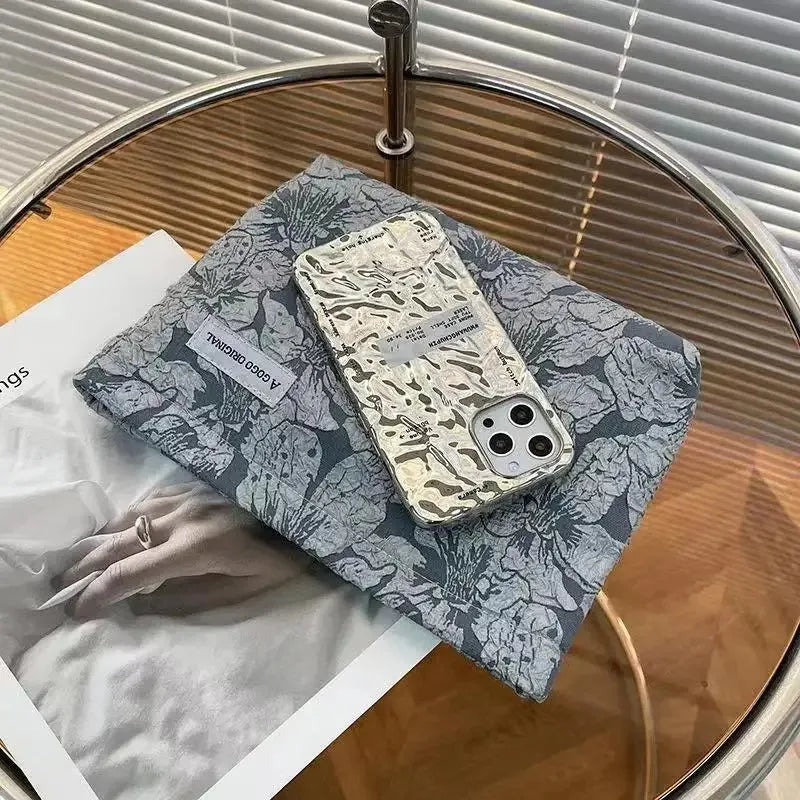 Trousse Maquillage Fleurie Dentelle en Coton