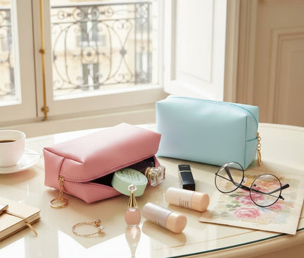 Petite trousse maquillage en maille antimicrobienne