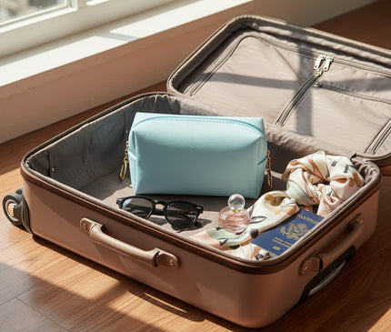 Petite trousse maquillage en maille antimicrobienne