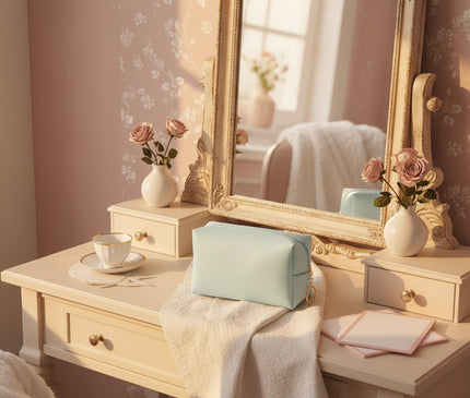 Petite trousse maquillage en maille antimicrobienne