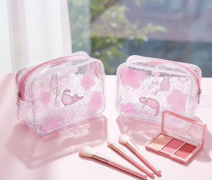 Trousse Maquillage Cœur Transparent Amour