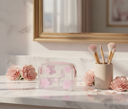 Trousse Maquillage Cœur Transparent Amour